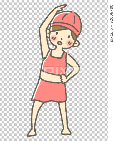 夏のプール女の子イラスト 92006780