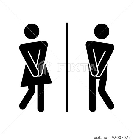 Wc toilet funny pictogram sign. Woman, man pictogram figure toilet, restroom, washroom wc sign. Humor, funny restroom door sticker Wc toilet funny pictogram sign. Woman, man pictogram figure toilet, restroom, washroom wc sign. Humor, funny restroom door sticker 92007025