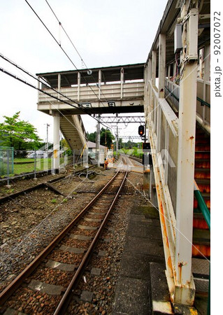 解体・撤去前の姿…鬼怒川線・大桑駅の跨線橋 解体・撤去前の姿…鬼怒川線・大桑駅の跨線橋 92007072