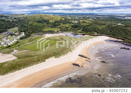 Aerial of Fintra beach by Killybegs, County Donegal, Ireland 92007252