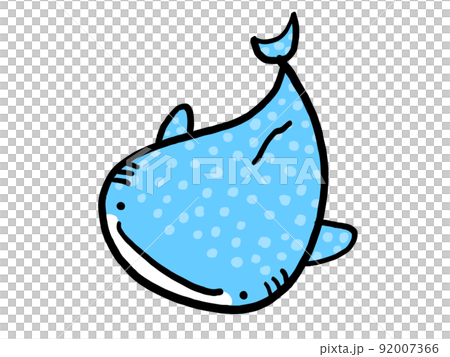 かわいいジンベイザメ／手描きイラスト素材 92007366