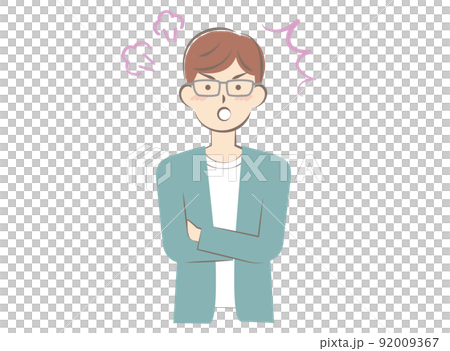 Angry young man in plain clothes - Stock Illustration [92009367] - PIXTA