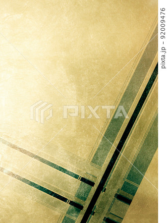 ライン斜め交差　（背景素材）　青　緑　金箔 92009476