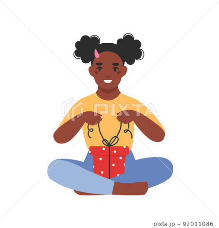 Happy child with present 92011086