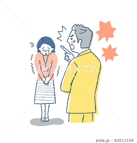 上司に激しく怒られて怯えるビジネスウーマン 上司に激しく怒られて怯えるビジネスウーマン 92011556