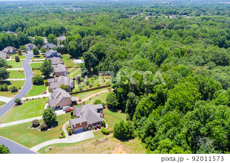 Boiling Springs a small town of above aerial view sleeping area in South Carolina US 92011573
