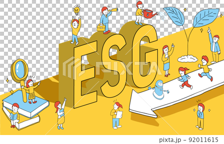 努力實現 ESG 的人的插圖 92011615
