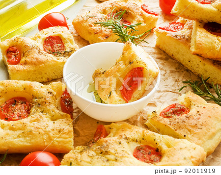 Traditional italian focaccia Traditional italian focaccia 92011919