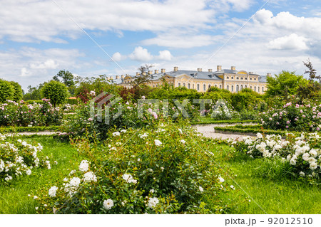 Gardens of Rundale palace in Latvia. Famous attraction place for tourists Gardens of Rundale palace in Latvia. Famous attraction place for tourists 92012510