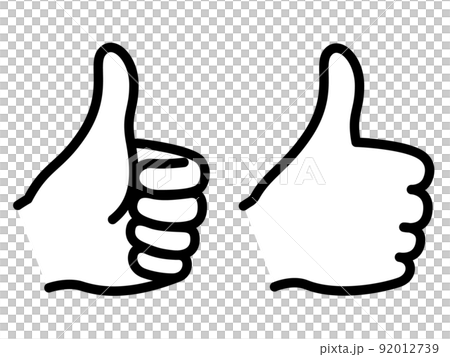 Thumbs up Simple line drawing with thumbs up 92012739