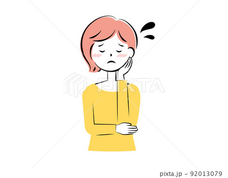 困っている若い私服の女性 3c 困っている若い私服の女性 3c 92013079