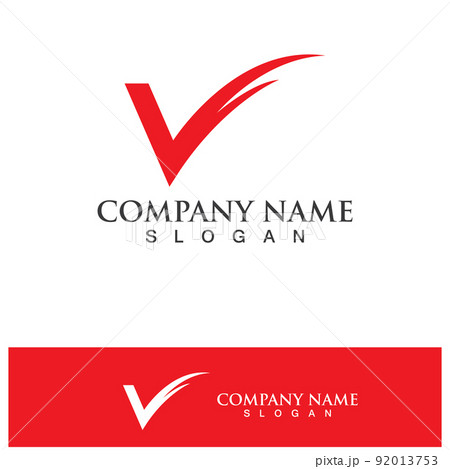 V Letter Logo Template vector 92013753