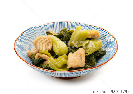 伝統野菜、播州こぶ菜と油揚の煮物 伝統野菜、播州こぶ菜と油揚の煮物 92013795