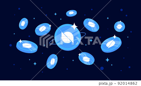 Ontology (ONT) coins falling from the sky. ONT cryptocurrency concept banner background. Ontology (ONT) coins falling from the sky. ONT cryptocurrency concept banner background. 92014862