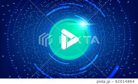 PLA coin banner. PLA coin cryptocurrency concept banner background. 92014864