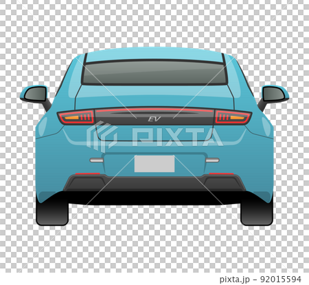 Illustration of a car seen from behind (EV sports car) 92015594
