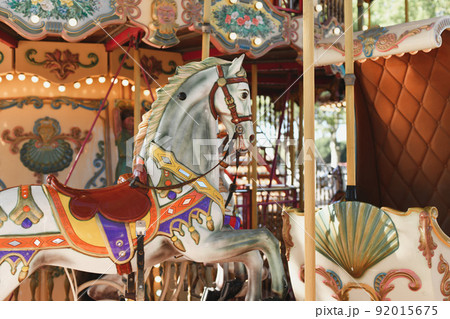 Carousel. Horses on a carnival Merry Go Round Carousel. Horses on a carnival Merry Go Round 92015675
