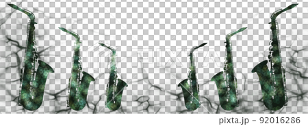 帶有設計薩克斯管輪廓的複制空間的插圖 92016286