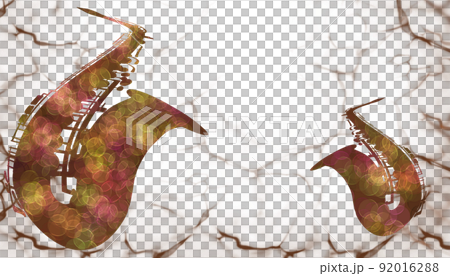 Illustration with a copy space that designed the silhouette of the saxophone 92016288