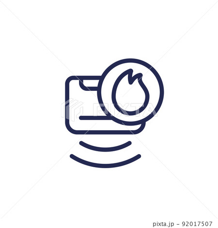 Fire detector, smoke sensor line icon 92017507