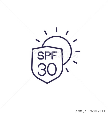 UV protection, SPF 30 line icon, vector UV protection, SPF 30 line icon, vector 92017511
