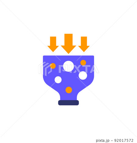 Bottleneck analysis icon, flat vector 92017572