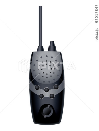 Walkie talkie icon for industrial use. Portable radio transceiver. Travel black portable mobile device. Vector illustration isolated on white background Walkie talkie icon for industrial use. Portable radio transceiver. Travel black portable mobile device. Vector illustration isolated on white background 92017847