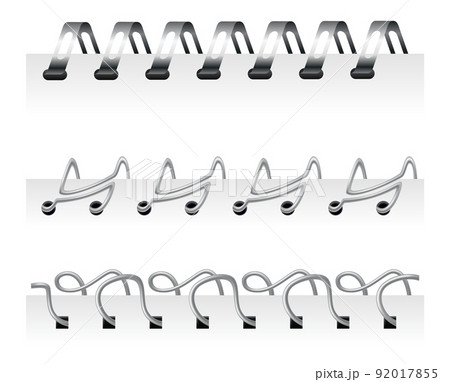 Notebook spirals, wire steel ring bindings and springs for diary. Spiral binder or ringed for paper calendar. Page dividers or metal stitch Notebook spirals, wire steel ring bindings and springs for diary. Spiral binder or ringed for paper calendar. Page dividers or metal stitch 92017855