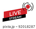 Live stream symbol icon. Online stream sign. Flat simple design. Vector illustration 92018287