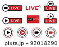 Collection of Live streaming symbol for web and app. Live stream icon set. Flat vector illustration 92018290