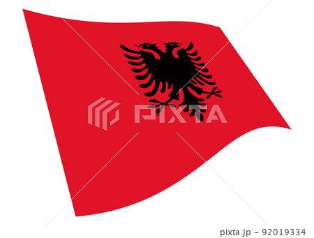 Albania waving flag graphic isolated on white with clipping path 92019334