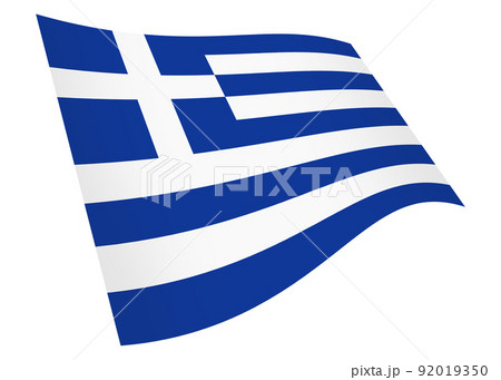 Greece waving flag 3d illustration isolated on white with clipping path Greece waving flag 3d illustration isolated on white with clipping path 92019350