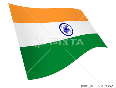 India waving flag graphic isolated on white with clipping path 92019352