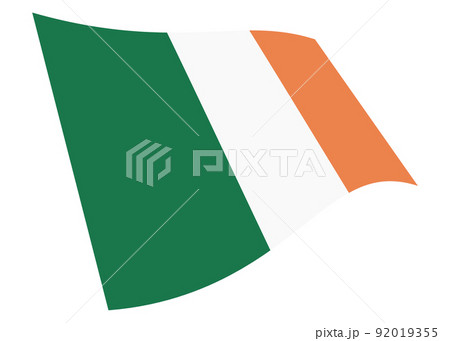 Ireland waving flag 3d illustration isolated on white with clipping path 92019355
