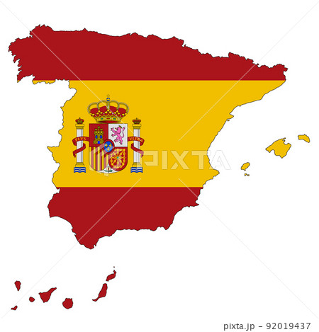 Spain map on white background with clipping path 92019437