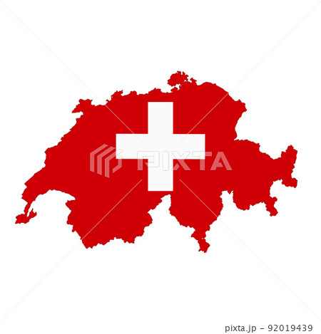 Switzerland map on white background with clipping path 92019439