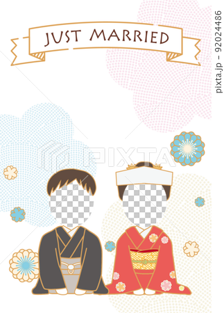 可以做鬼臉的日式已婚男女的插圖 可以做鬼臉的日式已婚男女的插圖 92024486