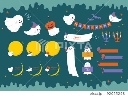 ハロウィン おばけの素材セット 92025298