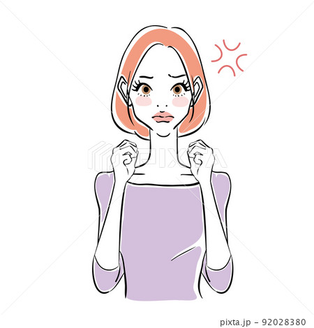 おしゃれな女性の表情パターン 92028380