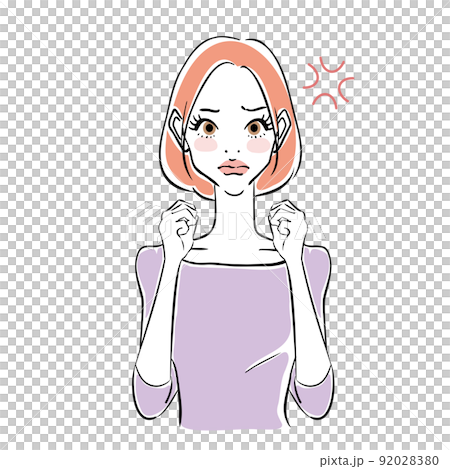 Facial expression pattern of fashionable women 92028380
