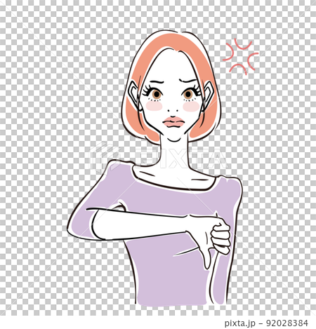 Facial expression pattern of fashionable women 92028384