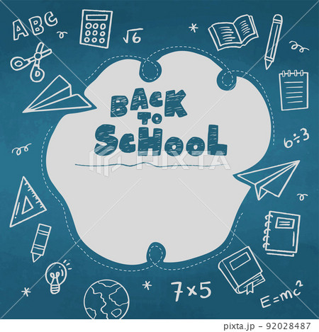 Back to School banner with hand drawn line art Back to School banner with hand drawn line art 92028487