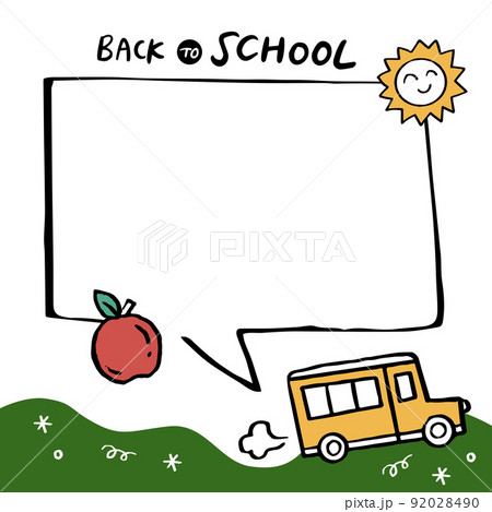 Back to School banner with hand drawn line art 92028490