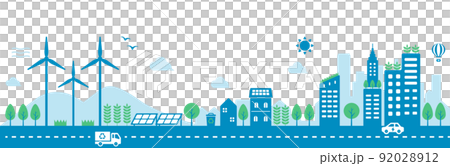 生態-自然-環保城市/智慧城市水平圖解 92028912