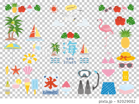 Sea illustration_set_color 92029082