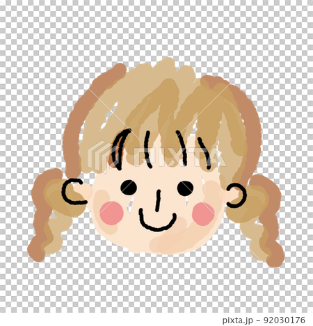 Girl loose face icon 03 watercolor _ single item 03 Girl loose face icon 03 watercolor _ single item 03 92030176