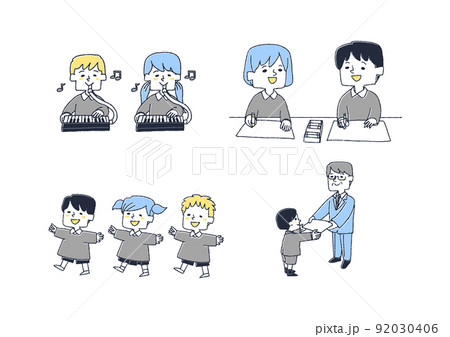 幼稚園での楽しい遊び　伸び伸びと学ぶこども達のセット2 92030406
