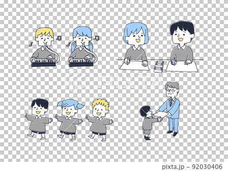 幼稚園での楽しい遊び　伸び伸びと学ぶこども達のセット2 92030406