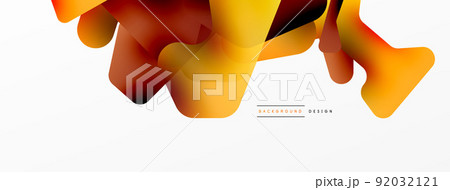 Colorful bright abstract shapes composition. Digital web futuristic template for wallpaper, banner, background, card, book Illustration, landing page 92032121