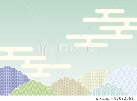和柄文様で構成された背景用ベクター素材 92032663